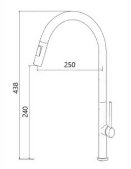 Nobel 4320 Gold Pull Out Kitchen Tap