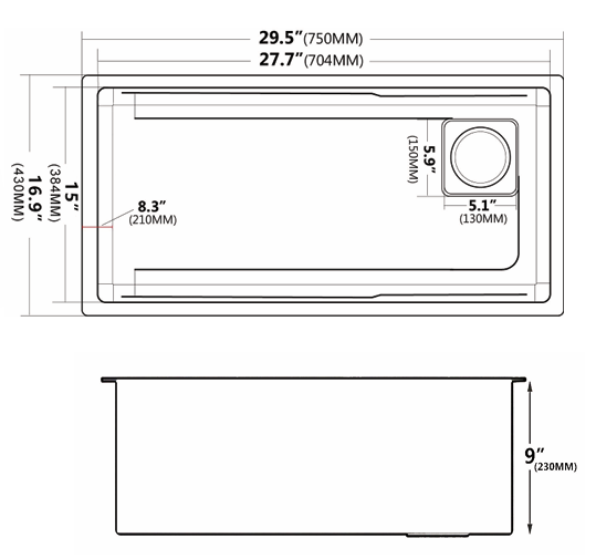 NTL-K7543-GM 68CM Nano Gun Metal Kitchen Sink