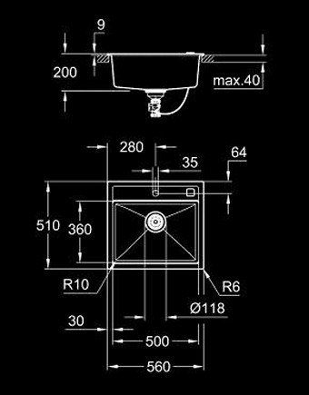 Grohe K700 56CM Top Mount Sink (31651AP0)