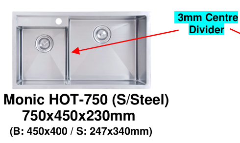 Monic SQM SUS304 Top Mount Kitchen Sink