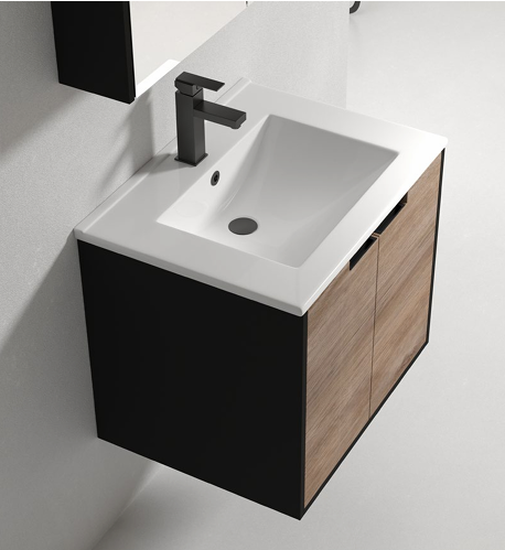 Dusche 2006105MBWG 60cm Basin Cabinet (Matt Black W/Wood Gain)