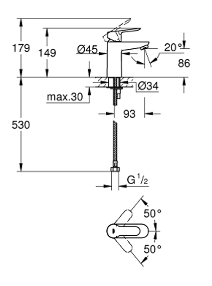 Grohe Bauedge Basin Mixer 32858000