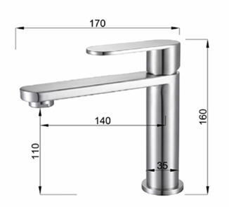 Nexus 43001-SS(GM) Basin Mixer Tap