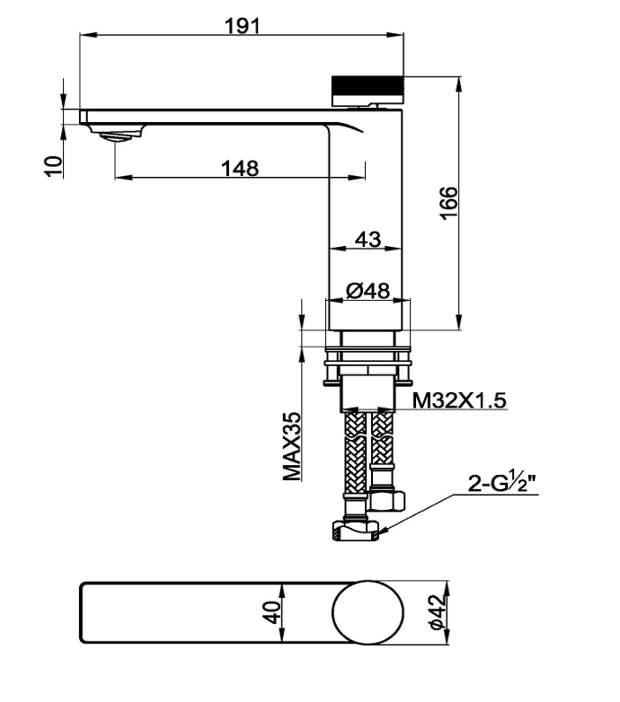 Vera EM.1511GM Mixer Basin Tap