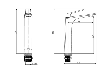 Vera DL.200.108GM Tall Mixer Tap