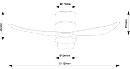Fanco Rito 3 White/ Pinewood With Light Ceiling Fan