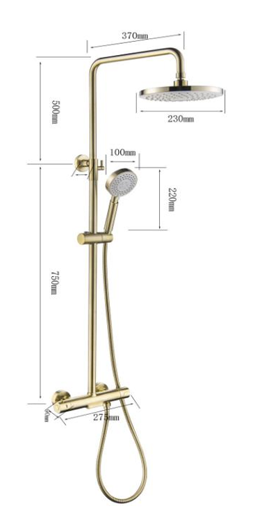 VERA YP.8119MRG THERMOSTANT RAINSHOWER SET