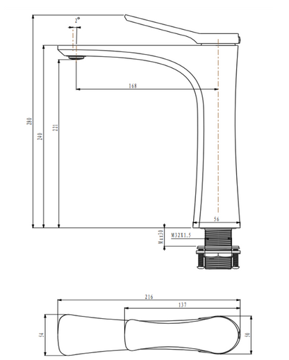 Vera YP-9010C Tall Mixer Tap