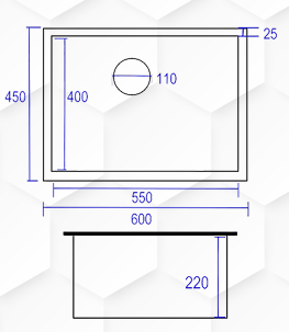 EACO Nano Black Honeycomb 316 Stainless Steel Sink