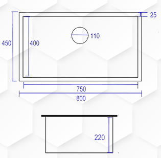 EACO Nano Honeycomb 316 Stainless Steel Sink