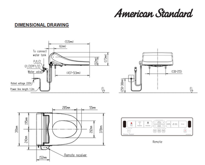 American Standard Pristine Star (remote control version) E-Bidet