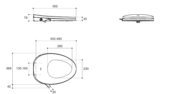 Kohler C3-030 Manual Bidet Seat Cover