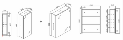 Nexus 70cm Mirror Cabinet (Beige Oak)