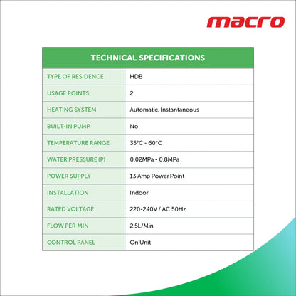 Macro 10A-FE Gas Heater