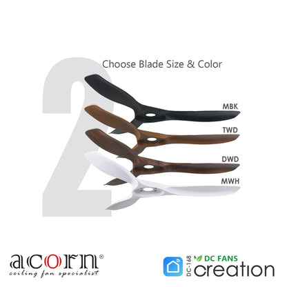 Acorn DC-168H DWD + MBK With Light Ceiling Fan
