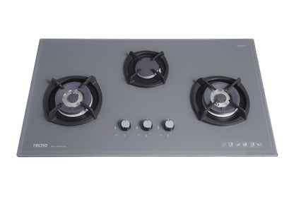 Tecno 3-Burner 88cm Glass Cooker Hob with Inferno Wok Burner Technology