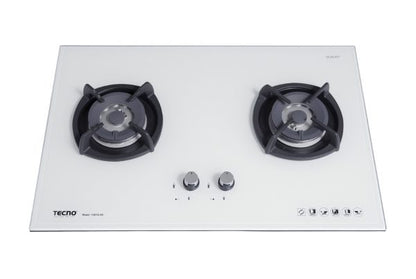 Tecno 2-Burner 75cm Glass Hob with Inferno Wok Burner Technology