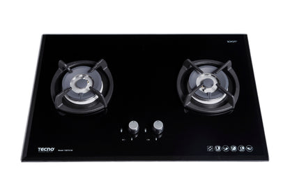 Tecno 2-Burner 75cm Glass Hob with Inferno Wok Burner Technology