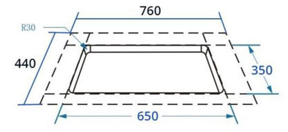 Tecno 2-Burner 76cm Tempered Glass Hob with Flip-Up Burners & Timer