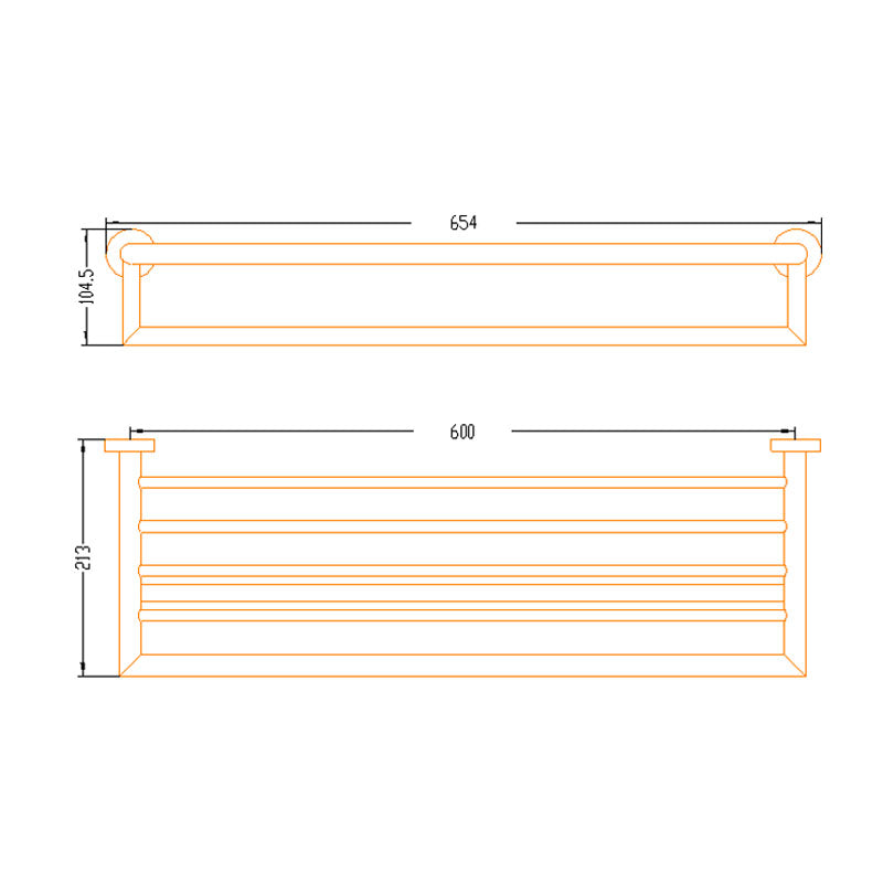 Aalto Matte Black Towel Rack (65cm)