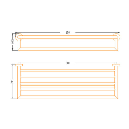 Aalto Matte Black Towel Rack (65cm)