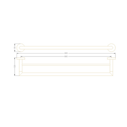 Aalto Chrome Double Towel Bar (85cm)
