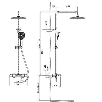 Rigel TSME14418T Thermostatic Rainshower System (Available in 4 colours)