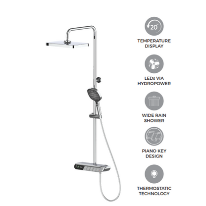 Rigel TSME2031 Piano-Series Rainshower System (Available in 3 colours)