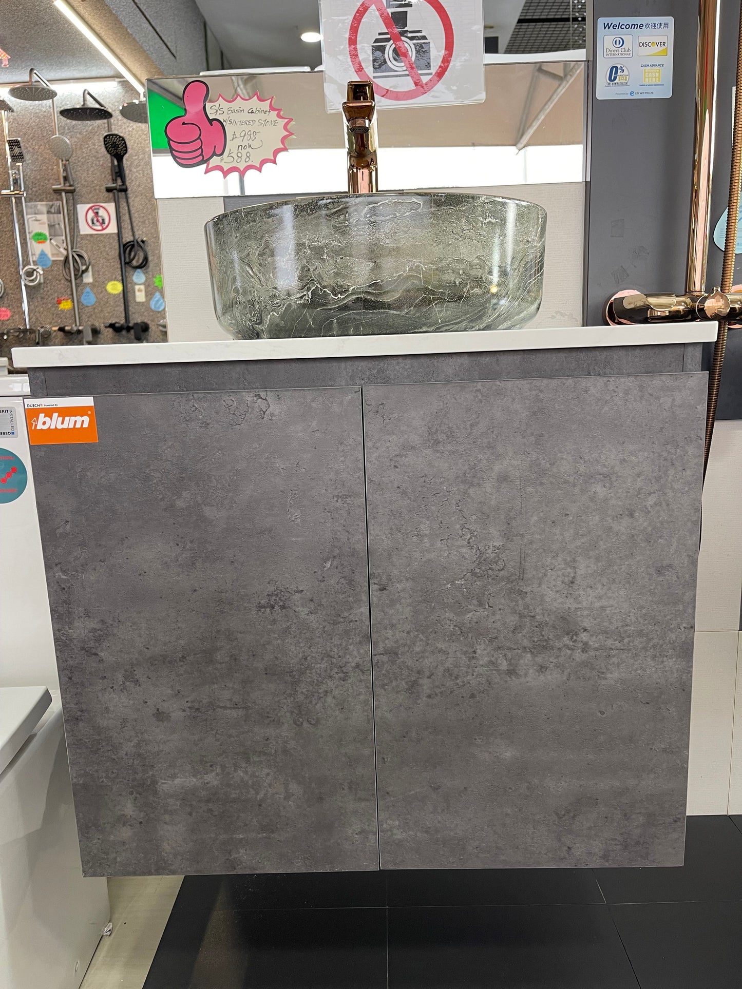 Dusche 2007103MG 75cm Basin Cabinet - (Marble Grey)