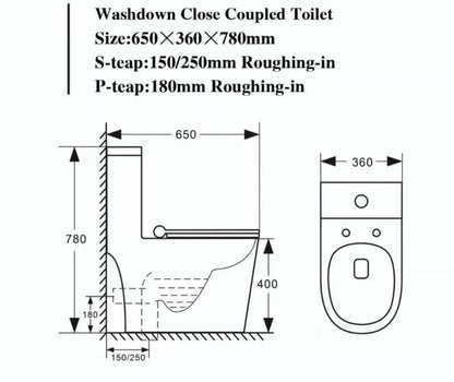 Aalto AL 8000 One-Piece Toilet Bowl (Rimless Flush)