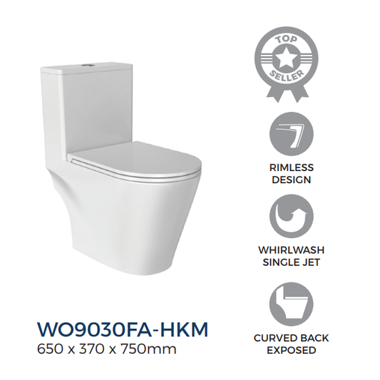 Rigel WO9030FA-HKM One-Piece Toilet Bowl (Whirlwash Flush)