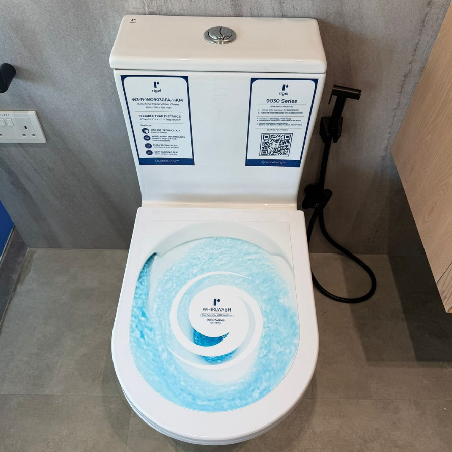 Rigel WO9030FA-HKM One-Piece Toilet Bowl (Whirlwash Flush)