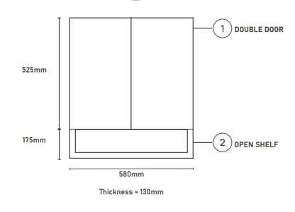 Vera VC.6022-MG (58CM) Mirror Cabinet