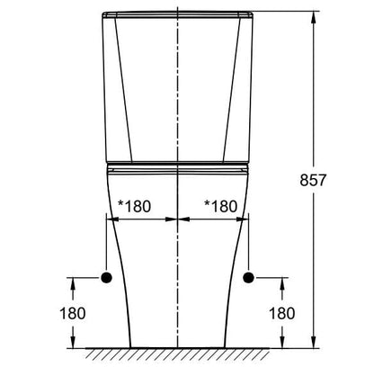 American Standard CL26265 Cygnet Raised Height Close Coupled Toilet