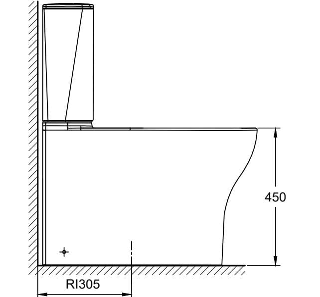 American Standard CL26265 Cygnet Raised Height Close Coupled Toilet