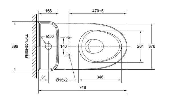 American Standard CL 26305 Neo Modern Close Coupled Toilet