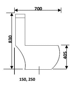 Baron W888 One-Piece Toilet Bowl (Washdown Flush)