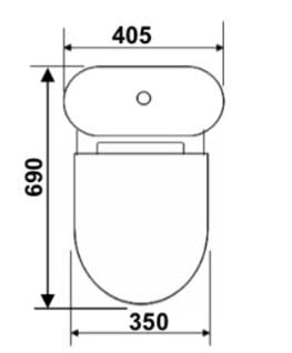 Baron W203A Two-Piece Toilet Bowl (Washdown Flush)