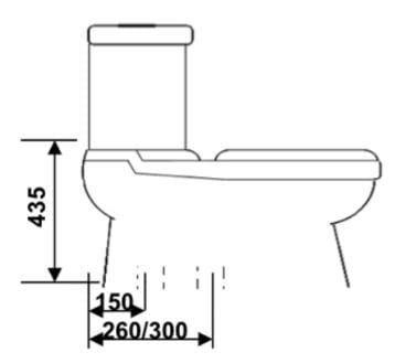Baron W203A Two-Piece Toilet Bowl (Washdown Flush)