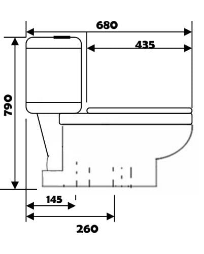 Baron V800 Two-Piece Toilet Bowl (Washdown Flush)
