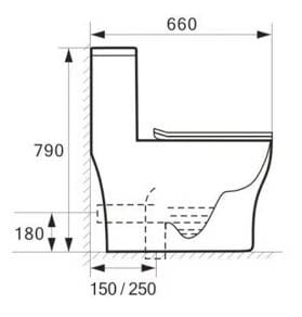 Aalto AL 8090 One-Piece Toilet Bowl (Tornado Flush)