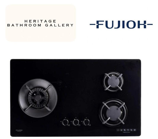 Fujioh FH-GS5030 SVGL 3 Burner Gas Hob (Black Glass)