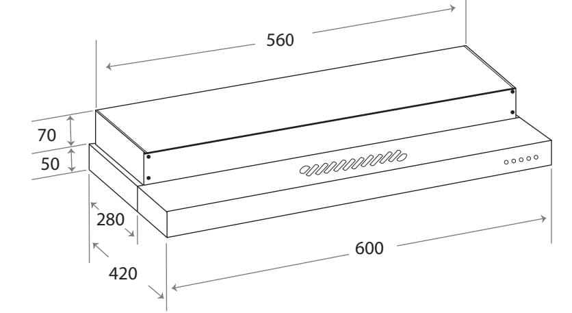 Mayer MMSI600HS 60cm Semi-Integrated Slimline Hood