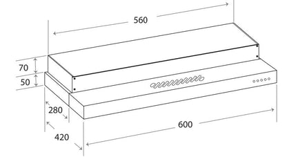 Mayer MMSI600HS 60cm Semi-Integrated Slimline Hood