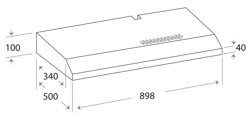 Mayer MMSL902BE 90cm Slimline Hood