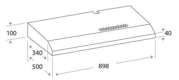 Mayer MMSL901SM 90cm Slimline Hood