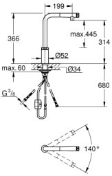 Grohe 31613000 Minta SmartControl Pull-Out Sink Mixer