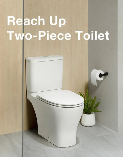 KOHLER Reach Up Rimless Two-Piece Toilet with Slim Quiet-Close Seat (K-31114K-0)