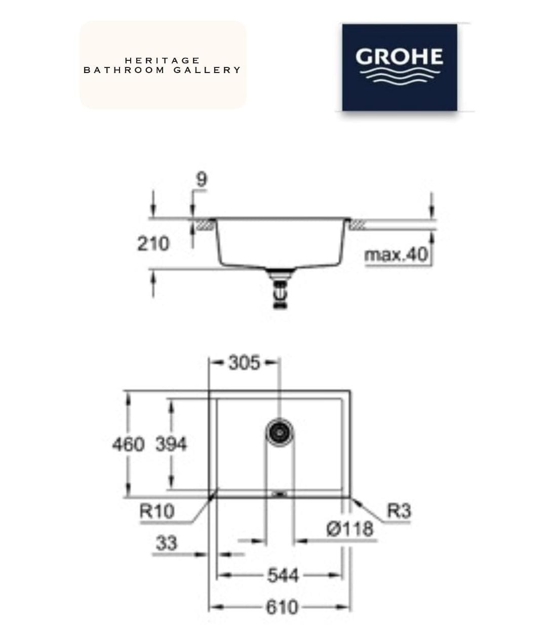 GROHE K700U 61CM Undermount Sink (31655AP0)