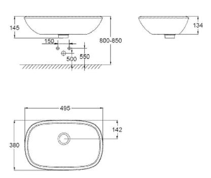 GROHE 39216000 EUROSTYLE WHITE VESSEL BASIN
